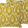 Dekokissen Mit Ornamenten Baumwolle Gelb Bestickt 45 X 45 Cm 2Er Set Primula