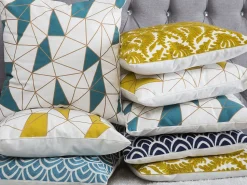 Dekokissen Mit Ornamenten Baumwolle Gelb Bestickt 45 X 45 Cm 2Er Set Primula