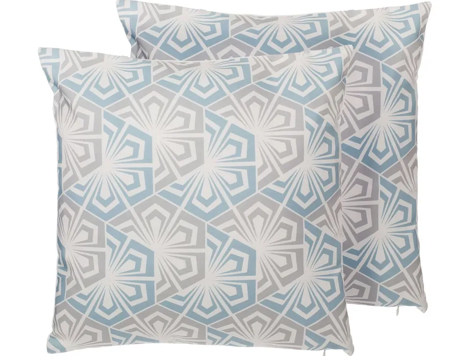 Dekokissen Muster Hellblau-Grau 45 X 45 Cm 2Er Set Primrose
