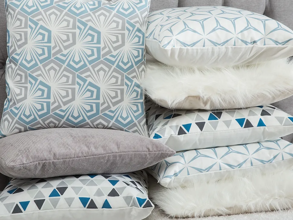 Dekokissen Muster Hellblau-Grau 45 X 45 Cm 2Er Set Primrose