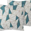 Dekokissen Netzmotiv Baumwolle Blau 45 X 45 Cm 2Er Set Clarkia