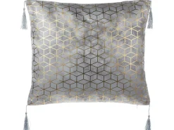 Dekokissen Netzmuster Mit Fransen Silber 45 X 45 Cm 2Er Set Camellia