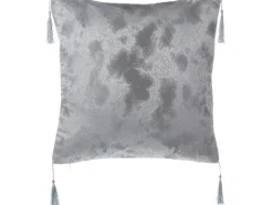 Dekokissen Netzmuster Mit Fransen Silber 45 X 45 Cm 2Er Set Camellia
