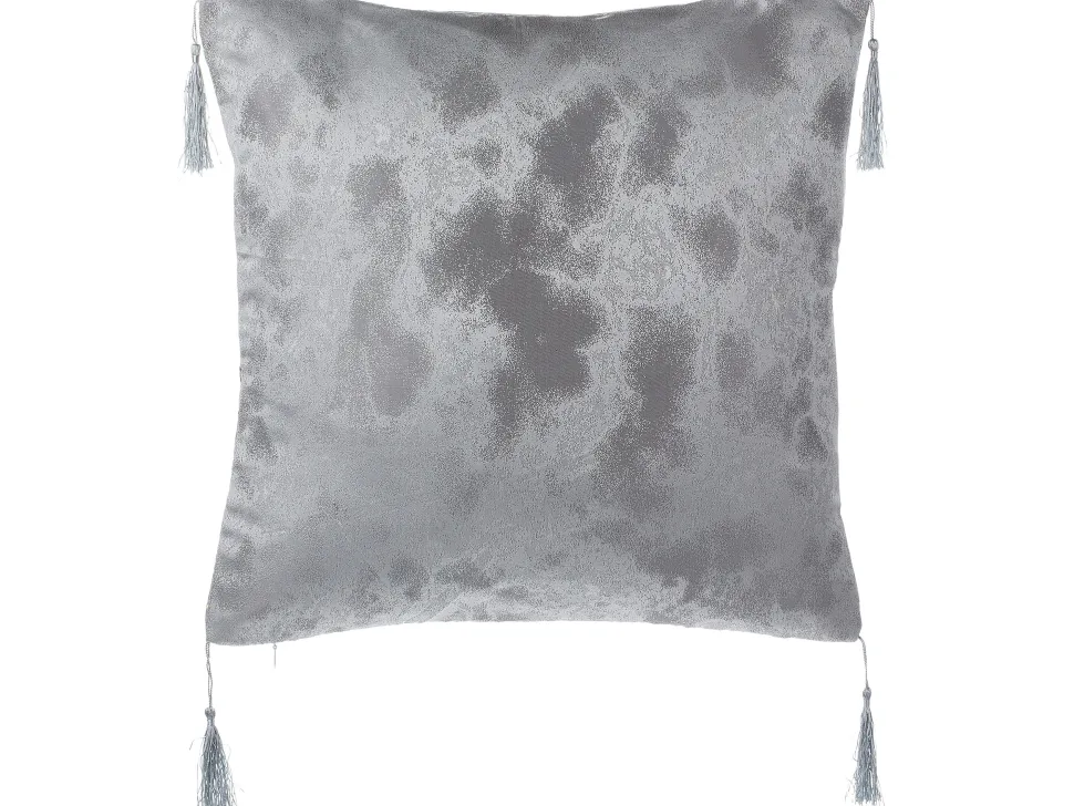 Dekokissen Netzmuster Mit Fransen Silber 45 X 45 Cm 2Er Set Camellia