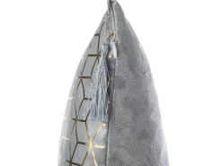 Dekokissen Netzmuster Mit Fransen Silber 45 X 45 Cm 2Er Set Camellia