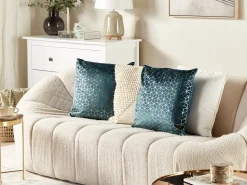 Dekokissen Netzmuster Samtstoff Dunkelblau 45 X 45 Cm 2Er Set Celosia