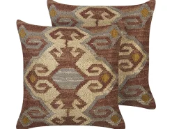 Dekokissen Orientalisches Muster Jute Mehrfarbig 45 X 45 Cm 2Er Set Urpad