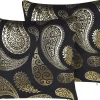 Dekokissen Paisleymotiv Samtstoff Gold / Schwarz 45 X 45 Cm 2Er Set Ursinia
