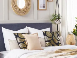 Dekokissen Paisleymotiv Samtstoff Gold / Schwarz 45 X 45 Cm 2Er Set Ursinia