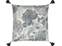 Dekokissen Paisleymuster Mit Fransen Beige / Grau 45 X 45 Cm 2Er Set Blechnum