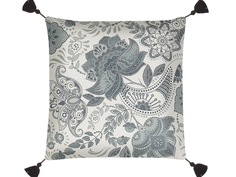 Dekokissen Paisleymuster Mit Fransen Beige / Grau 45 X 45 Cm 2Er Set Blechnum