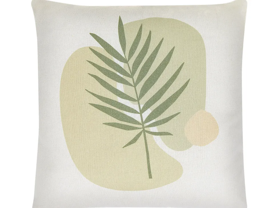 Dekokissen Palmenmotiv Grun / Beige 45 X 45 Cm 2Er Set Microsorum