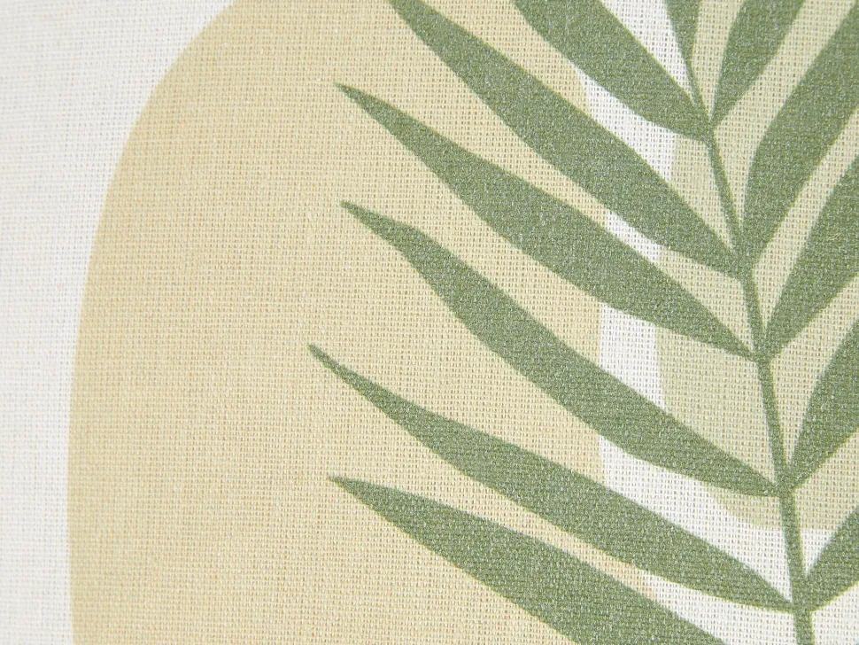 Dekokissen Palmenmotiv Grun / Beige 45 X 45 Cm 2Er Set Microsorum