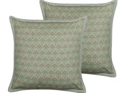Dekokissen Pflanzenmuster Baumwolle Olivgrun 45 X 45 Cm 2Er Set Pictus