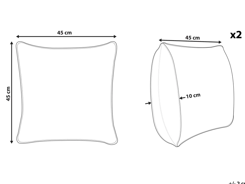 Dekokissen Pflanzenmuster Baumwolle Gelb 45 X 45 Cm 2Er Set Lycrois