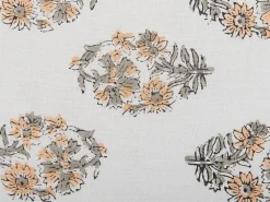 Dekokissen Pflanzenmuster Baumwolle Weiss/Orange Mit Fransen 45 X 45 Cm 2Er Set Sativus