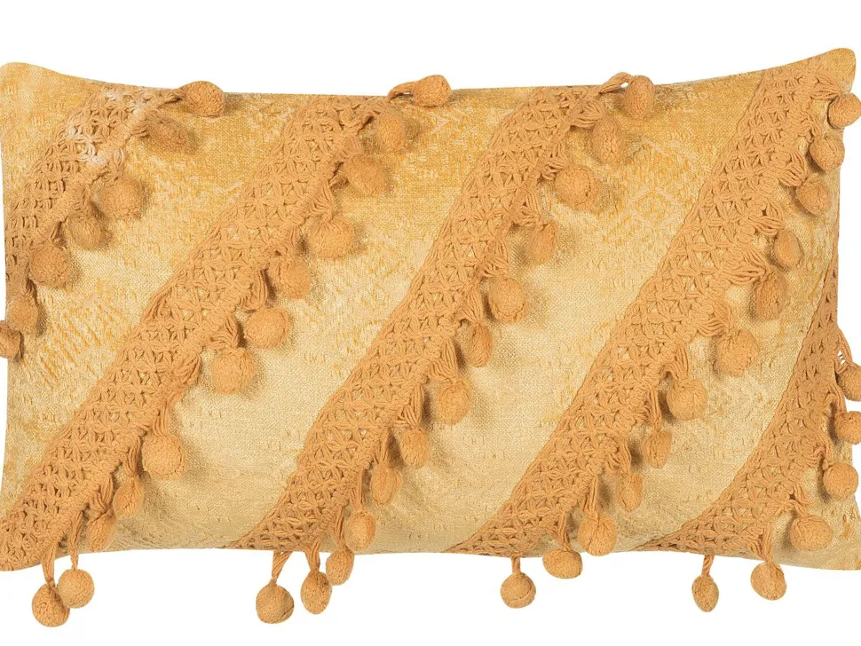 Dekokissen Pompons Gelb 30 X 50 Cm Ayroor