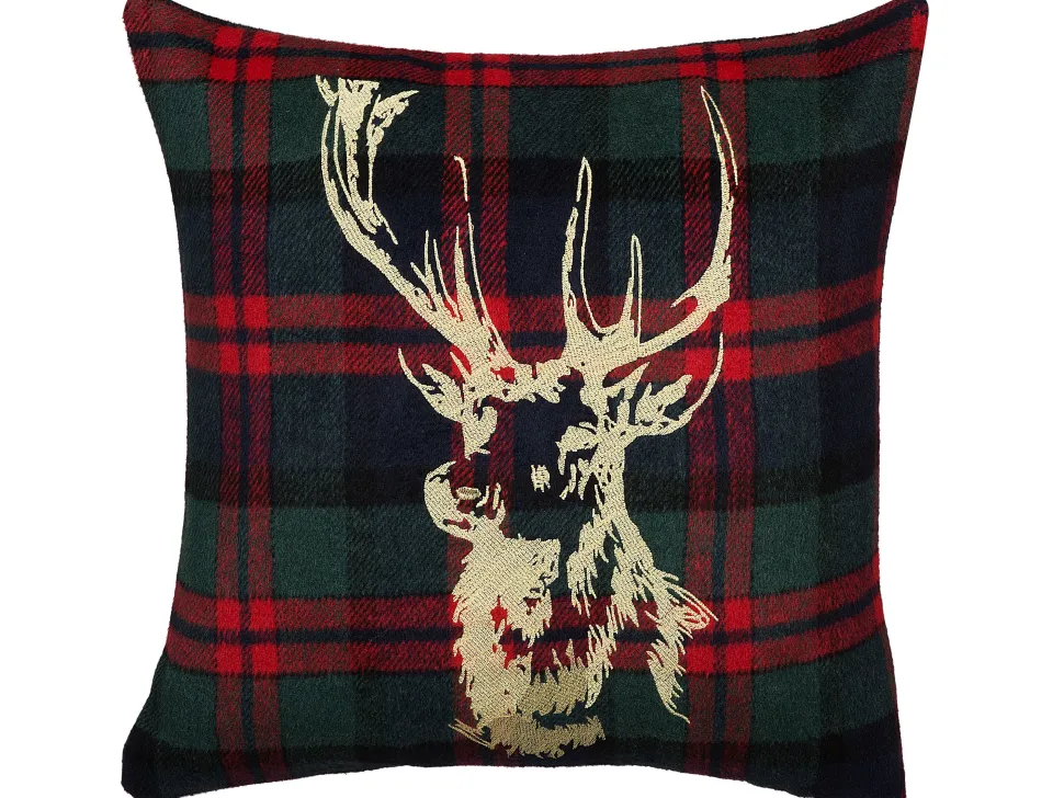 Dekokissen Rentier-Motiv Kariert Bunt 45 X 45 Cm 2Er Set Rudolph