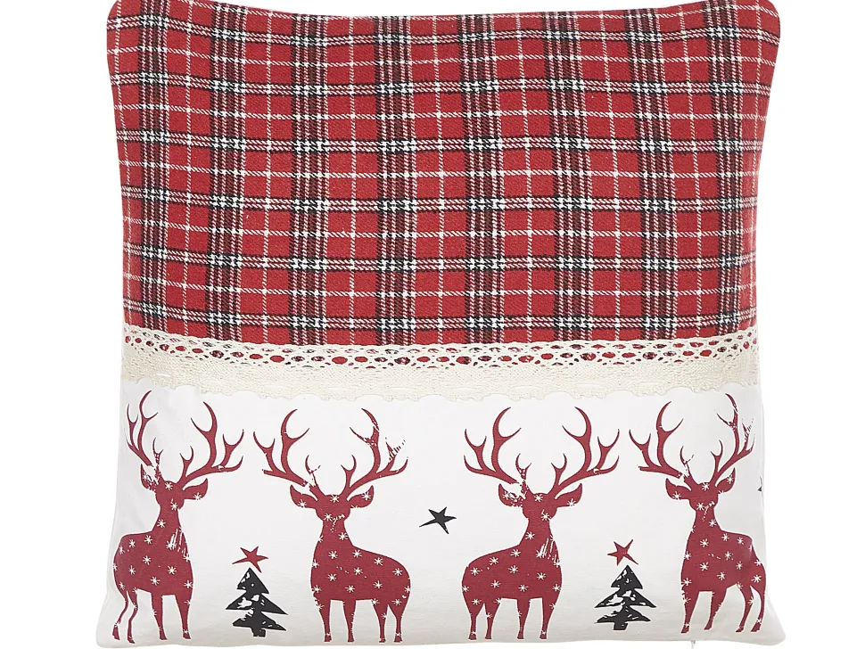 Dekokissen Rentier-Motiv Rot 45 X 45 Cm 2Er Set Robbie