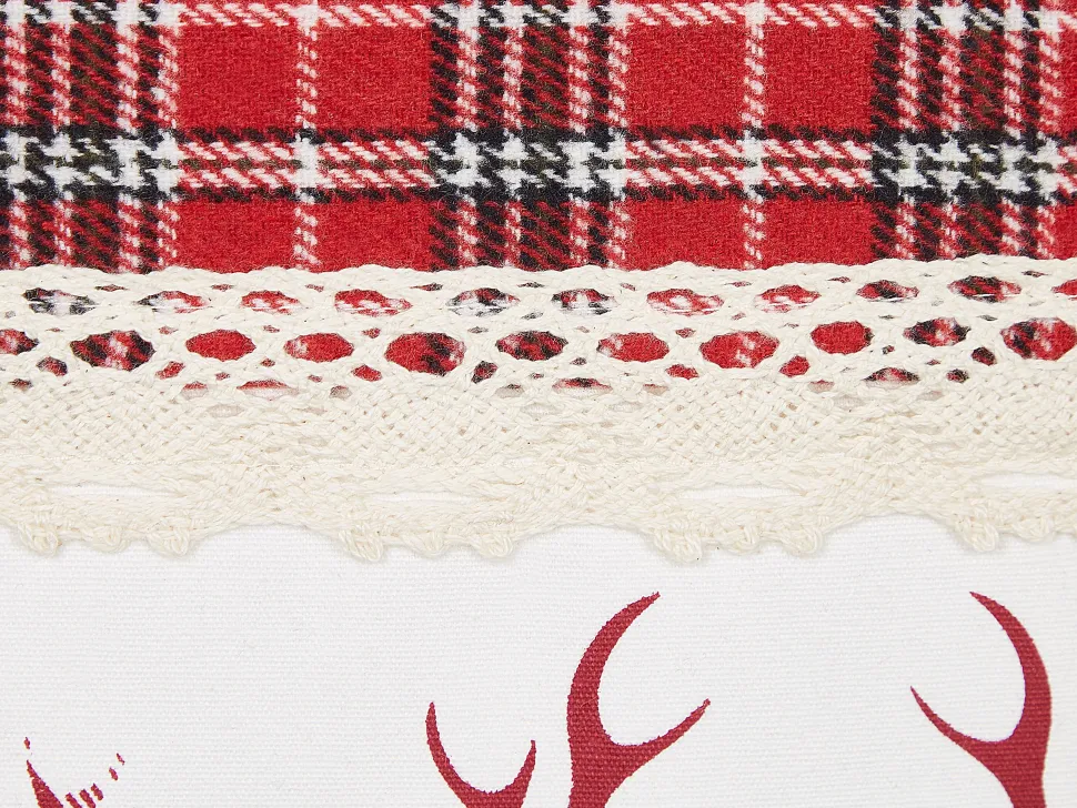 Dekokissen Rentier-Motiv Rot 45 X 45 Cm 2Er Set Robbie