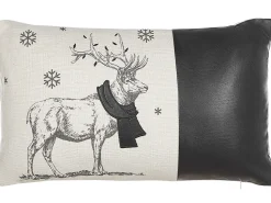 Dekokissen Rentier-Motiv Weis / Schwarz 30 X 50 Cm 2Er Set Sven
