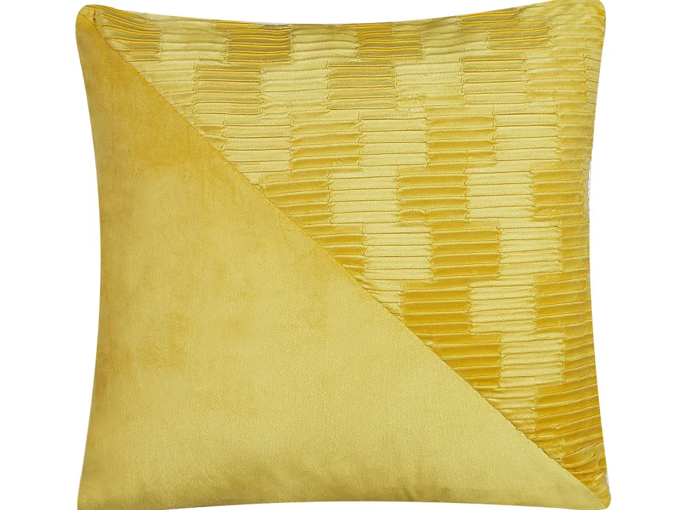 Dekokissen Samtstoff Gelb 45 X 45 Cm 2Er Set Origanum