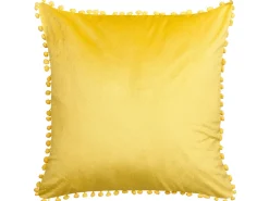 Dekokissen Samtstoff Gelb Mini-Pompons 45 X 45 Cm 2Er Set Aerangis