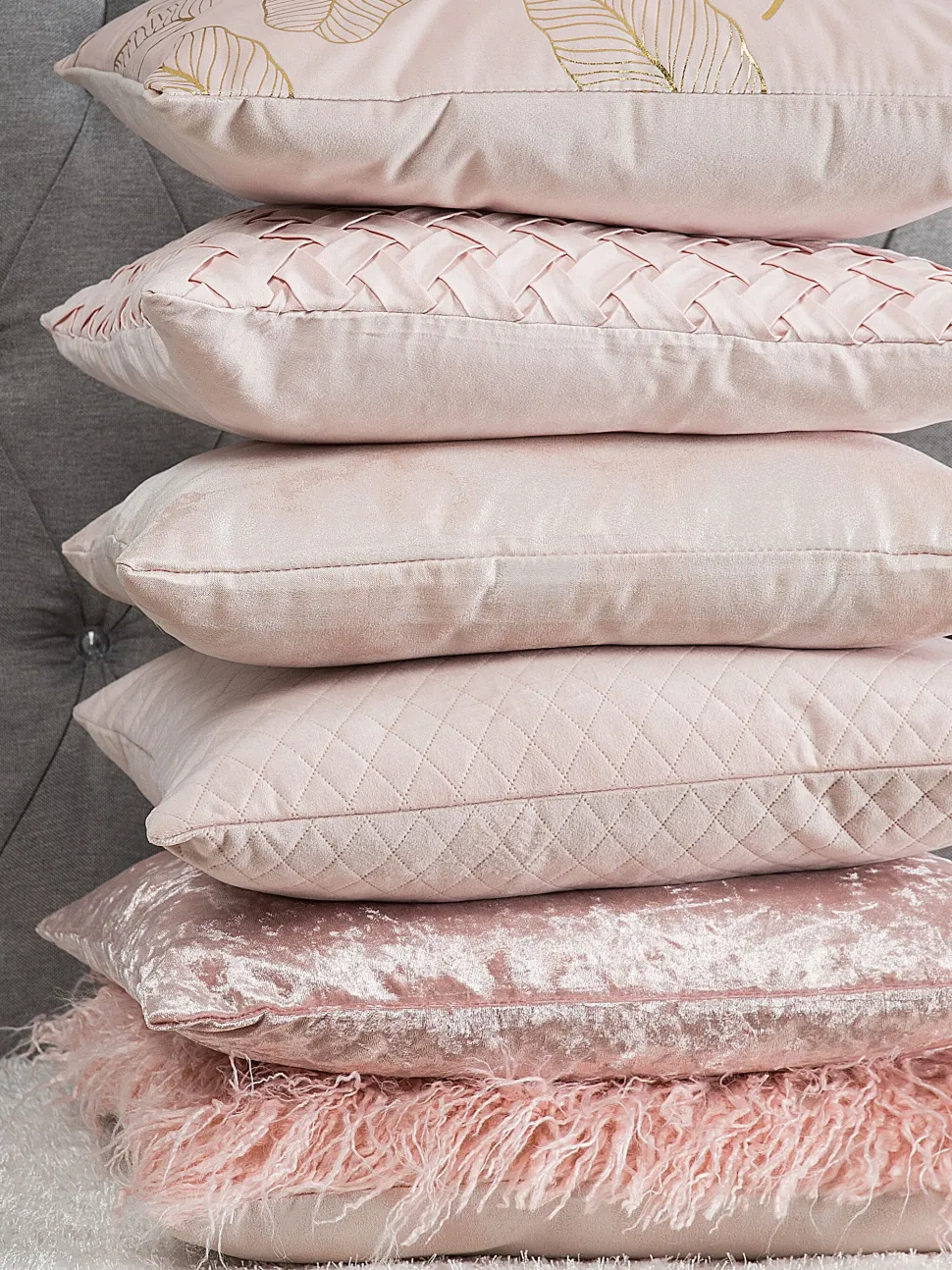 Dekokissen Samtstoff Rosa 45 X 45 Cm 2Er Set Hosta
