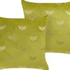 Dekokissen Schmetterlingsmuster Samtstoff Hellgrun 45 X 45 Cm 2Er Set Yuzuri