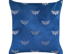 Dekokissen Schmetterlingsmuster Samtstoff Marineblau 45 X 45 Cm 2Er Set Yuzuri