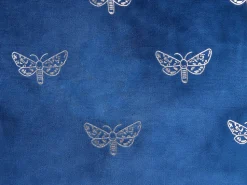Dekokissen Schmetterlingsmuster Samtstoff Marineblau 45 X 45 Cm 2Er Set Yuzuri