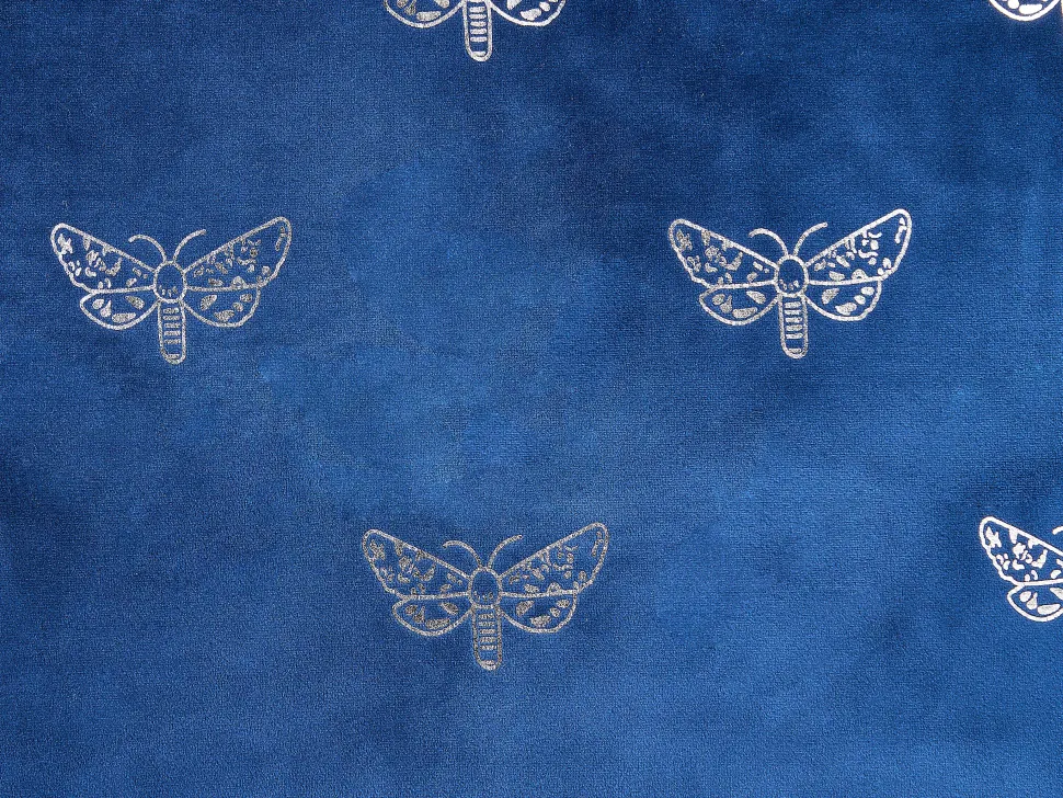 Dekokissen Schmetterlingsmuster Samtstoff Marineblau 45 X 45 Cm 2Er Set Yuzuri