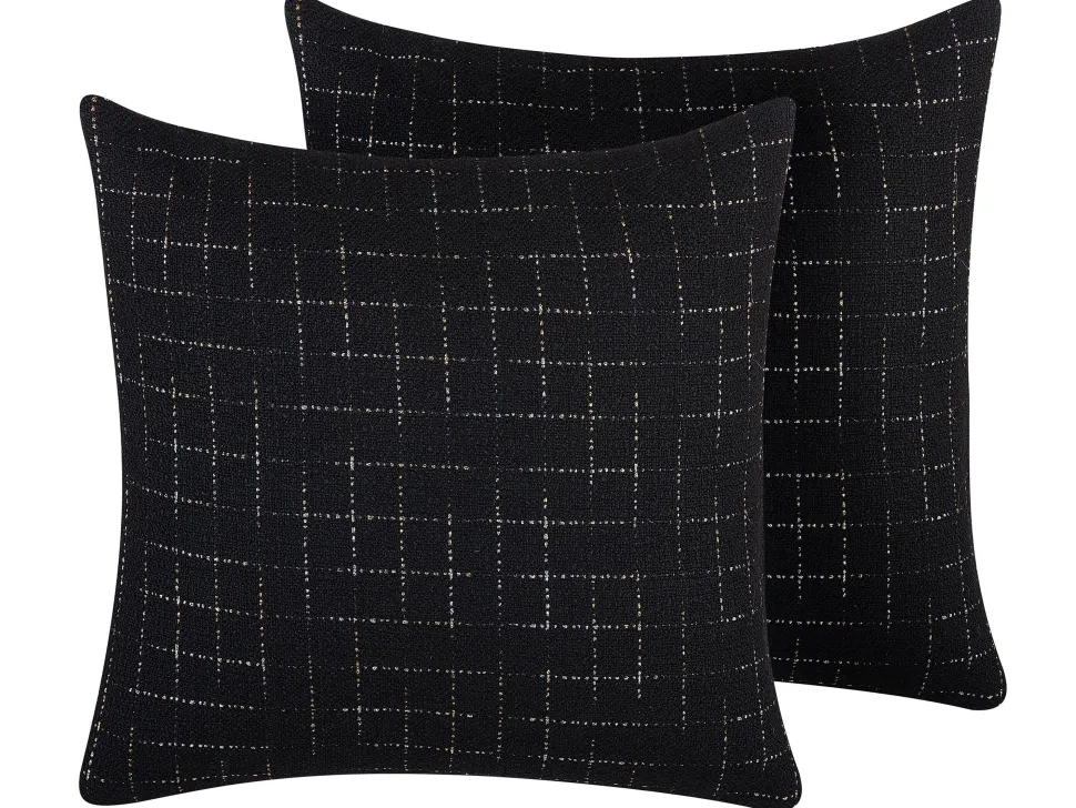Dekokissen Schwarz 45 X 45 Cm 2Er Set Bellflower