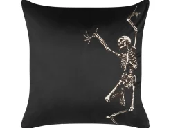 Dekokissen Skelett-Motiv Samtstoff Schwarz 45 X 45 Cm 2Er Set Medves