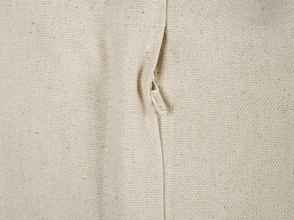 Dekokissen Streifenmuster Baumwolle Beige / Grau Getuftet 45 X 45 Cm 2Er Set Heliconia