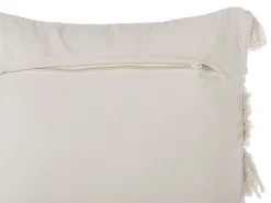 Dekokissen Streifenmuster Beige Bestickt 45 X 45 Cm Villur