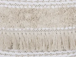 Dekokissen Streifenmuster Beige Bestickt 45 X 45 Cm Villur