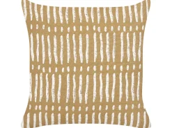Dekokissen Streifenmuster Baumwolle Sandbeige / Weis 45 X 45 Cm Salix