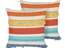 Dekokissen Streifenmuster Baumwolle Mehrfarbig 45 X 45 Cm 2Er Set Dicliptera