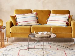 Dekokissen Streifenmuster Baumwolle Mehrfarbig Mit Quasten 40 X 60 Cm 2Er Set Agave