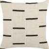 Dekokissen Streifenmuster Baumwolle Hellbeige / Schwarz 45 X 45 Cm Abies