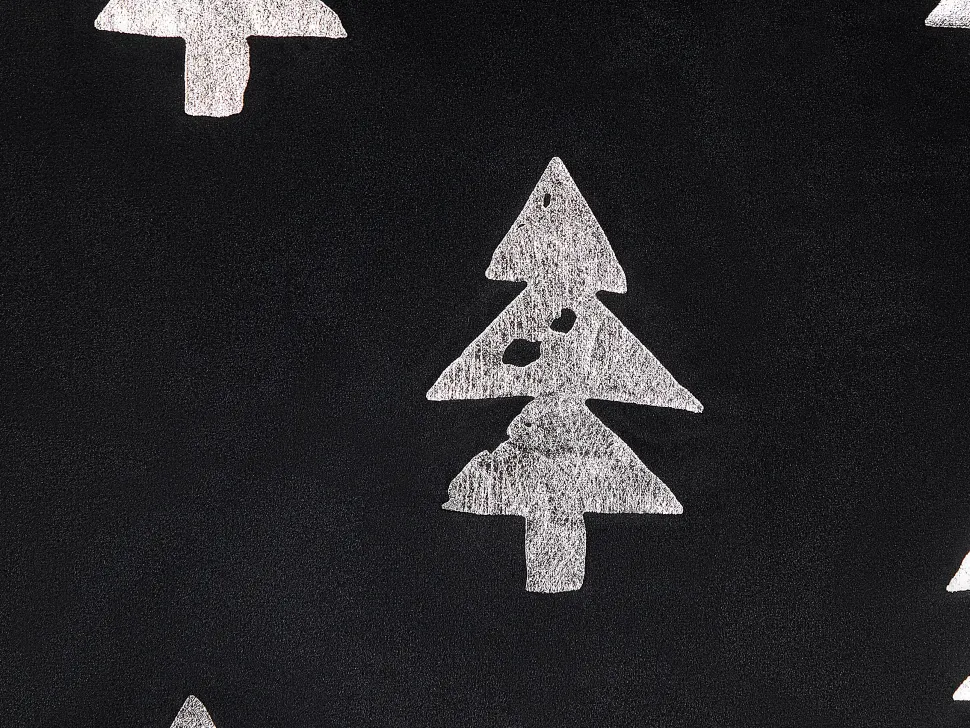 Dekokissen Tannenbaum-Motiv Samtstoff Schwarz 45 X 45 Cm 2Er Set Cupid