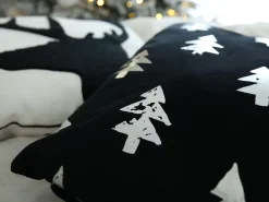 Dekokissen Tannenbaum-Motiv Samtstoff Schwarz 45 X 45 Cm 2Er Set Cupid