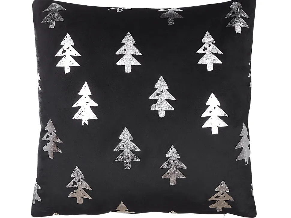 Dekokissen Tannenbaum-Motiv Samtstoff Schwarz 45 X 45 Cm 2Er Set Cupid