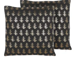 Dekokissen Tannenbaum-Motiv Baumwolle Schwarz 45 X 45 Cm 2Er Set Leroy