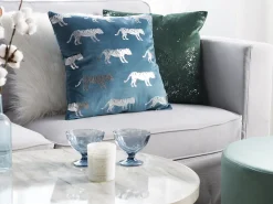 Dekokissen Tiermotiv Samtstoff Blau 45 X 45 Cm 2Er Set Bluebell