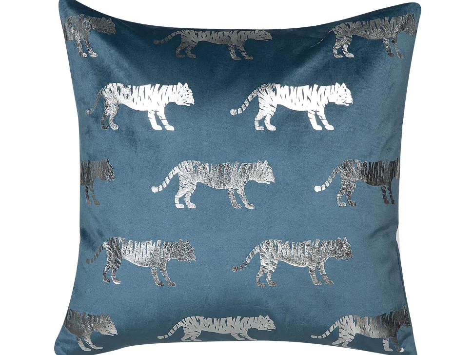Dekokissen Tiermotiv Samtstoff Blau 45 X 45 Cm 2Er Set Bluebell