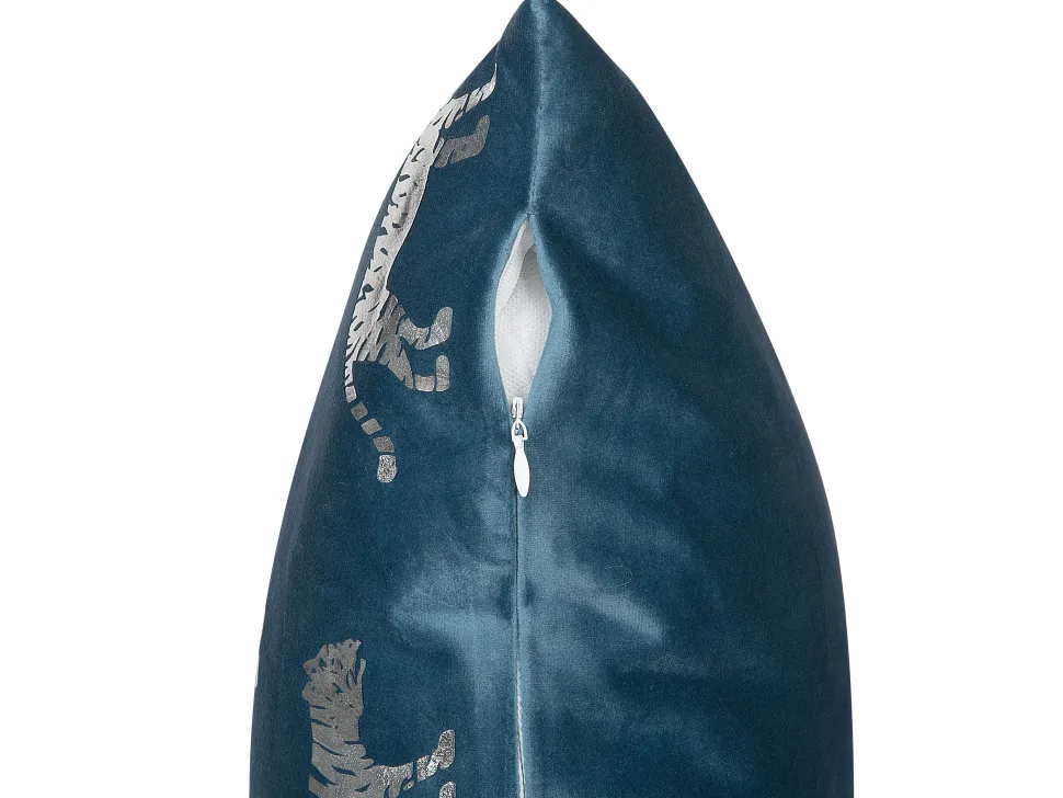 Dekokissen Tiermotiv Samtstoff Blau 45 X 45 Cm 2Er Set Bluebell