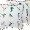 Dekokissen Vogelmotiv Mit Fransen Bunt 45 X 45 Cm 2Er Set Mallow