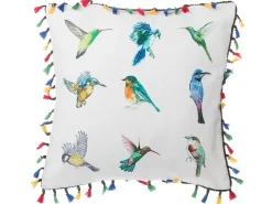 Dekokissen Vogelmotiv Mit Fransen Bunt 45 X 45 Cm 2Er Set Mallow